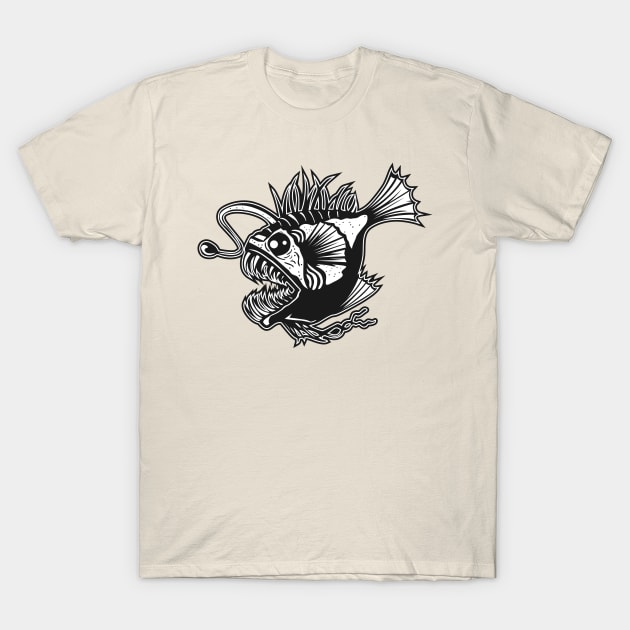 Monster fish in the depths of the sea T-Shirt by keenkei